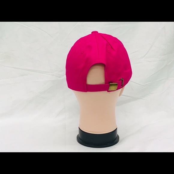 NYC Fashion Rhinestones Bling Studs Golfer Baseball Cap Hot Pink Fuchsia - Picture 5 of 5